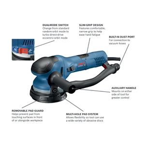 In. GET65-5N, 5 BOSCH Orbit Sander, Random Dual-Mode