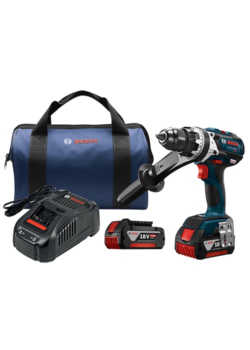 Bosch HDH183-01-RT 18V 4.0 Ah EC Inalámbrico Li-Ion Brushless Brute Tough  1/2 Kit de taladro de martillo (renovado)